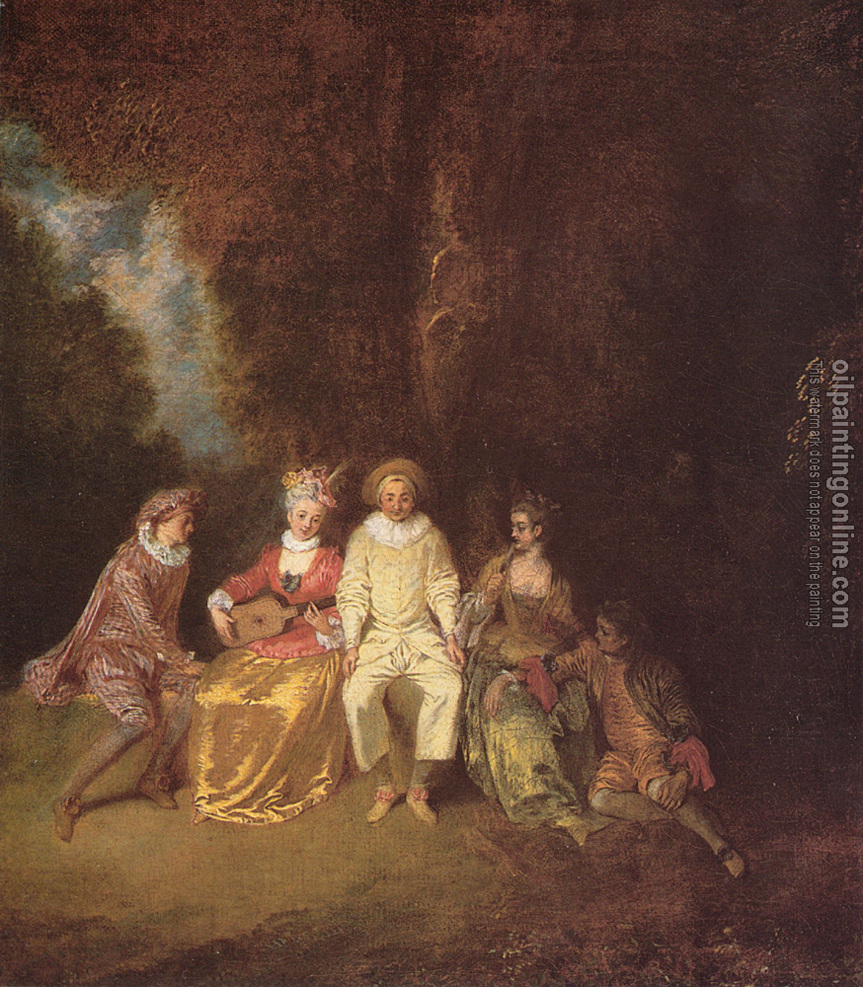 Watteau, Jean-Antoine - Pierrot content